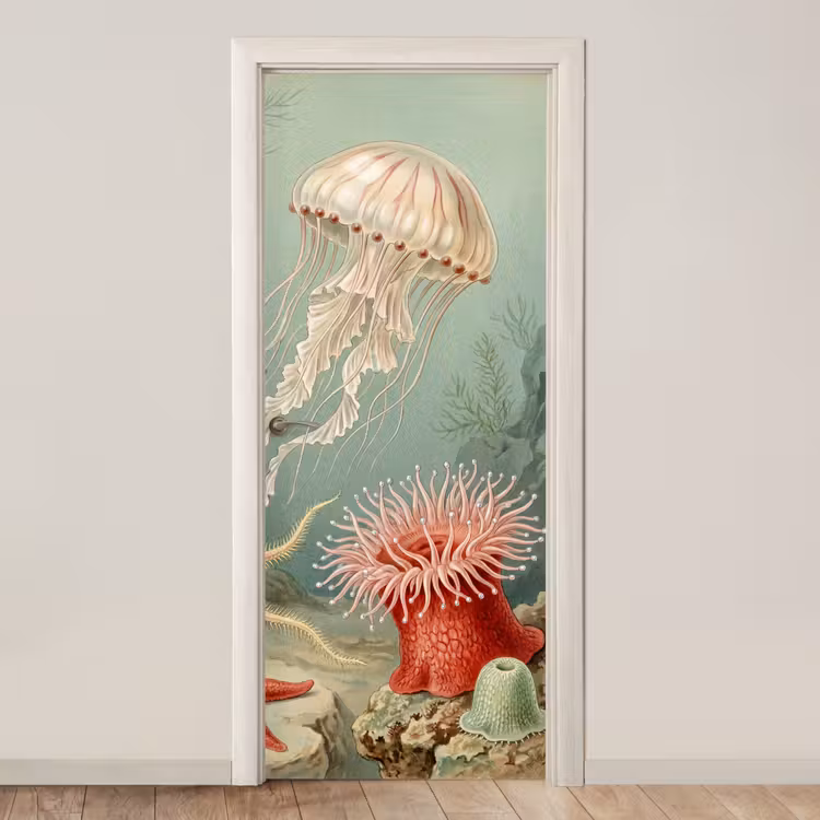 Deursticker - Zeeleven - Kwal - Onderwater - Illustratie - Beige — 1