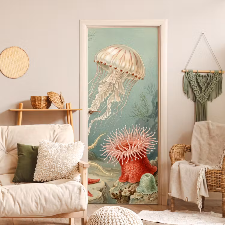 Deursticker - Zeeleven - Kwal - Onderwater - Illustratie - Beige — 4