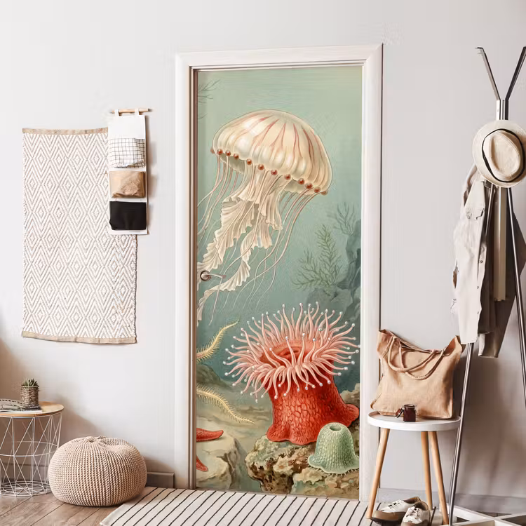 Deursticker - Zeeleven - Kwal - Onderwater - Illustratie - Beige — 8
