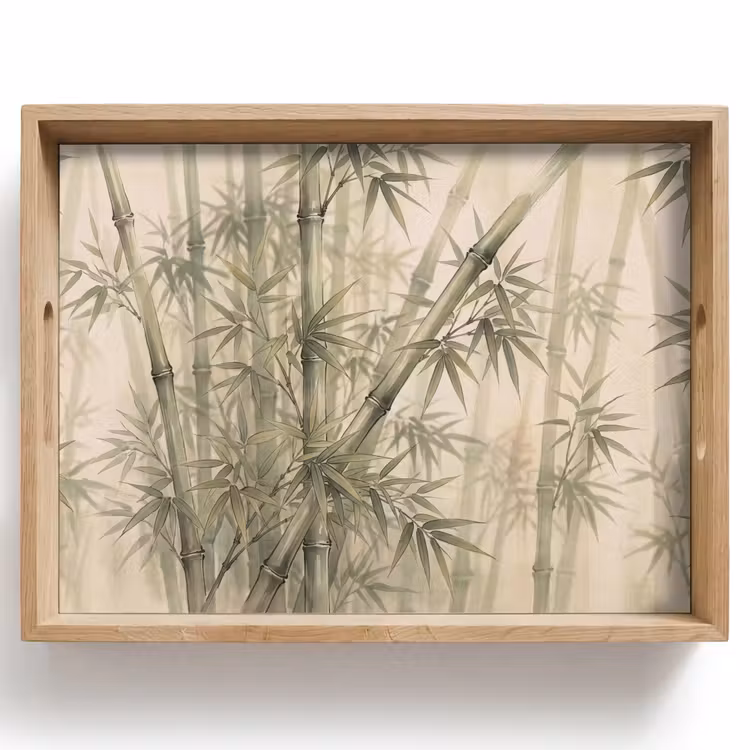 Dienblad - Bamboe - Bladeren - Aziatisch - Groen - Natuur — 1