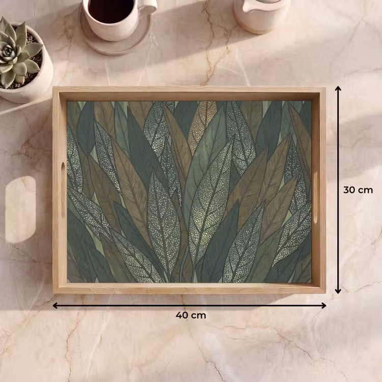 Dienblad - Bladeren - Patroon - Gestippeld - Natuur - Groen — 9