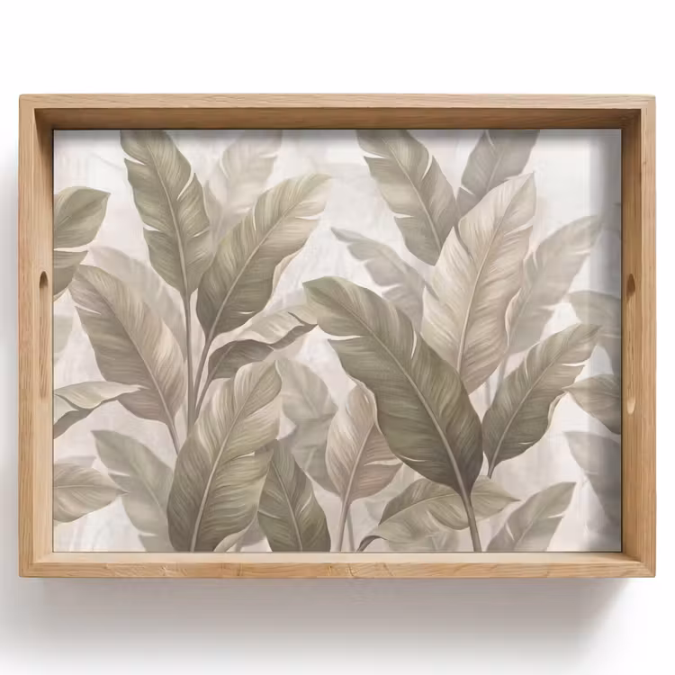 Dienblad - Bladeren - Tropisch - Natuur - Abstract - Beige — 1