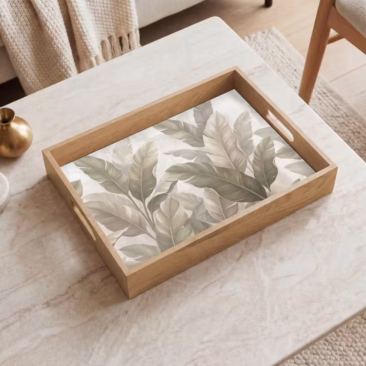 Dienblad - Bladeren - Tropisch - Natuur - Abstract - Beige — 2