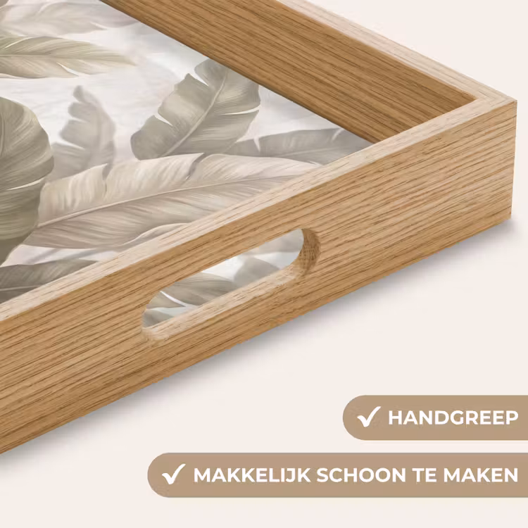 Dienblad - Bladeren - Tropisch - Natuur - Abstract - Beige — 5