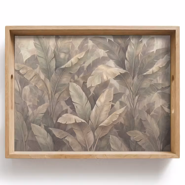 Dienblad - Bladeren - Tropisch - Natuur - Modern - Beige — 1