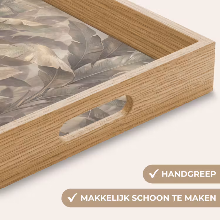 Dienblad - Bladeren - Tropisch - Natuur - Modern - Beige — 5