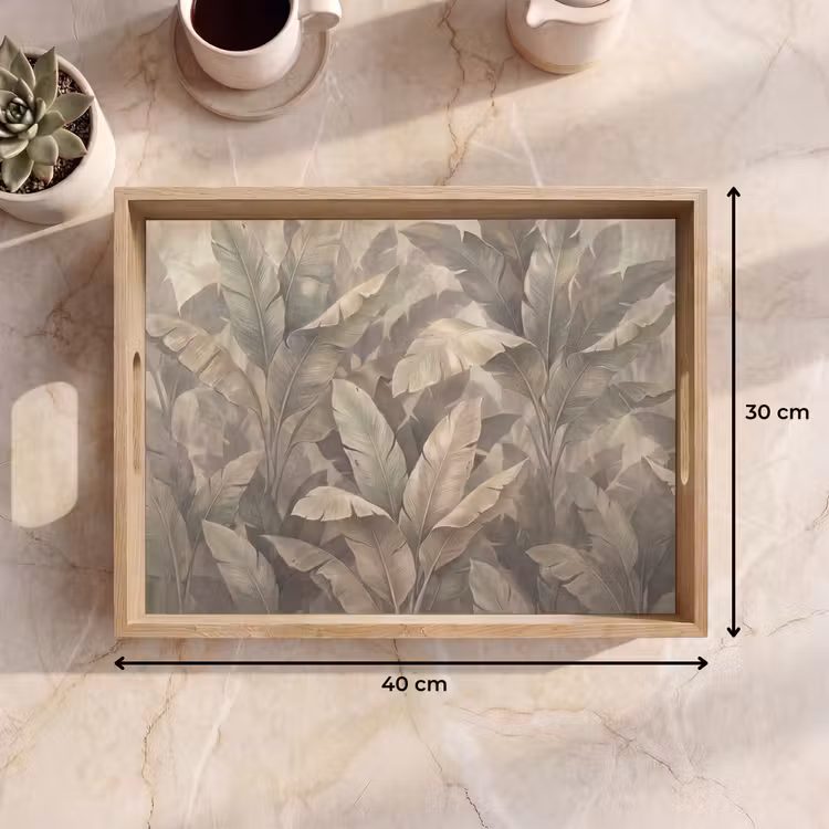Dienblad - Bladeren - Tropisch - Natuur - Modern - Beige — 9