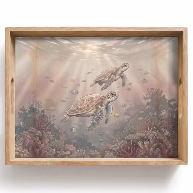 Dienblad - Dier - Onderwater - Oceaan - Illustratie - Zeeleven — 1