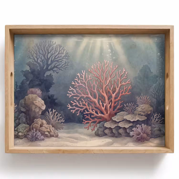 Dienblad - Koraal - Onderwater - Natuur - Roze — 1