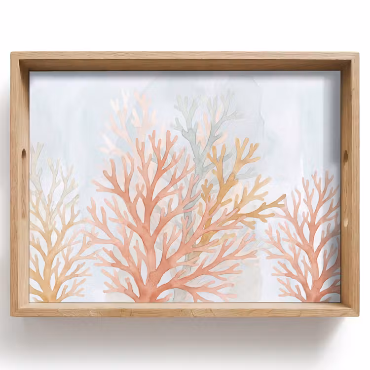 Dienblad - Natuur - Abstract - Aquarel - Organisch - Warm — 1