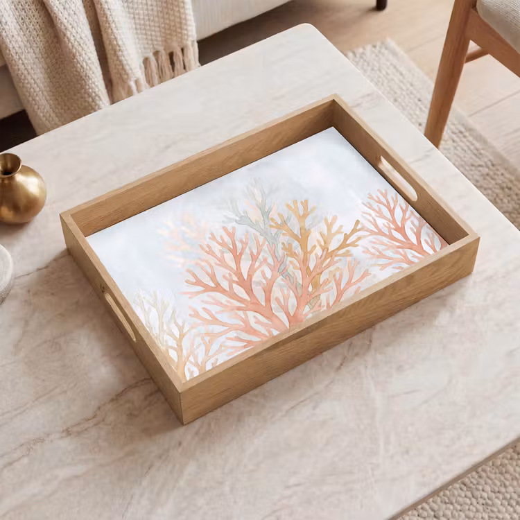 Dienblad - Natuur - Abstract - Aquarel - Organisch - Warm — 2