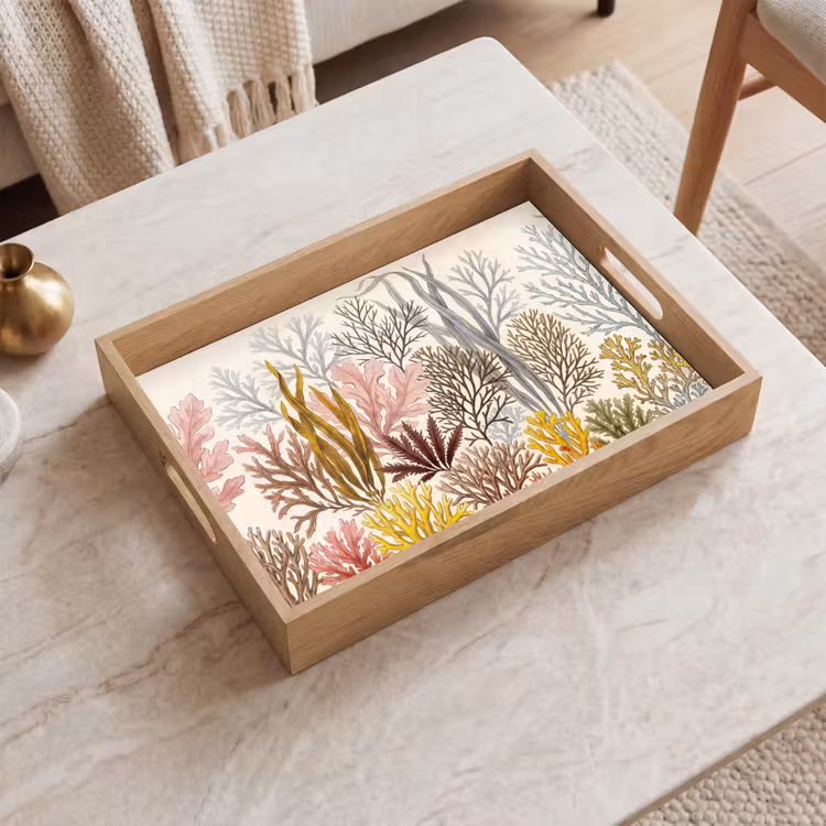 Dienblad - Natuur - Onderwater - Botanisch - Vintage - Kleurrijk — 2