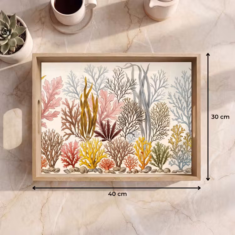 Dienblad - Natuur - Onderwater - Botanisch - Vintage - Kleurrijk — 9