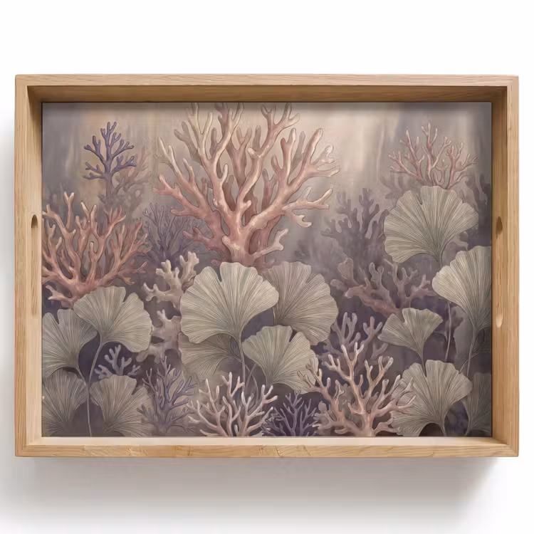 Dienblad - Plant - Bladeren - Zee - Illustratie - Groen — 1