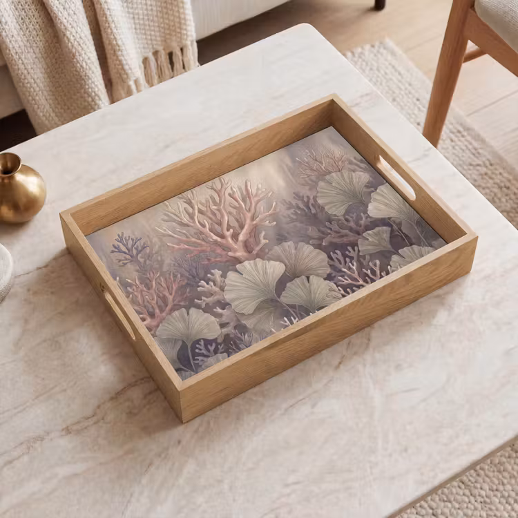 Dienblad - Plant - Bladeren - Zee - Illustratie - Groen — 2
