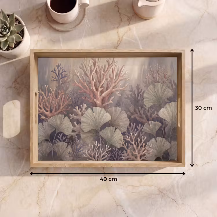 Dienblad - Plant - Bladeren - Zee - Illustratie - Groen — 9