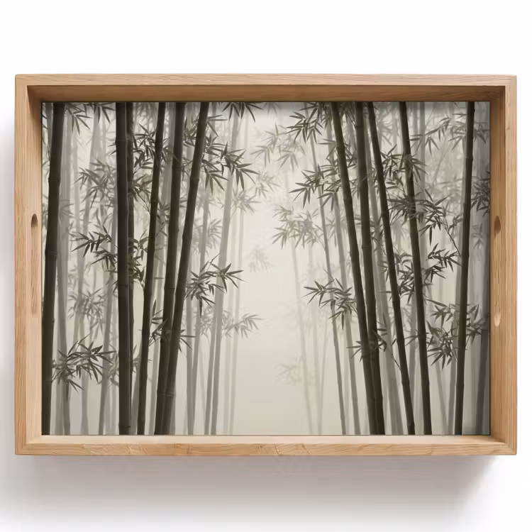 Dienblad - Bamboe - Bos - Mist - Natuur — 1