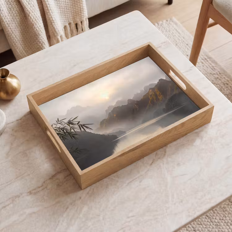 Dienblad - Bergen - Water - Mist - Natuur - Landschap — 2