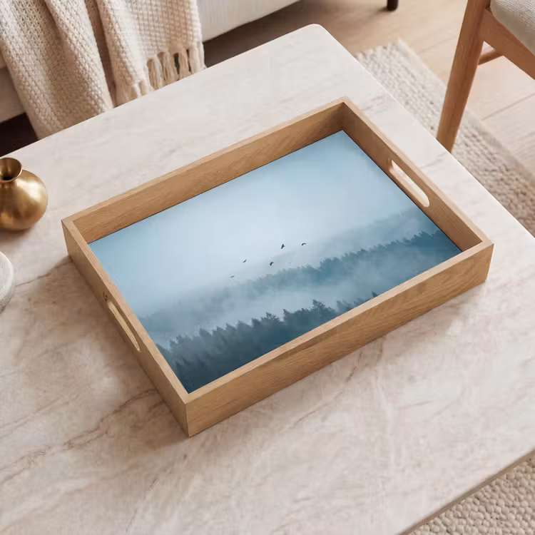 Dienblad - Bos - Mist - Vogels - Natuur - Groen — 2