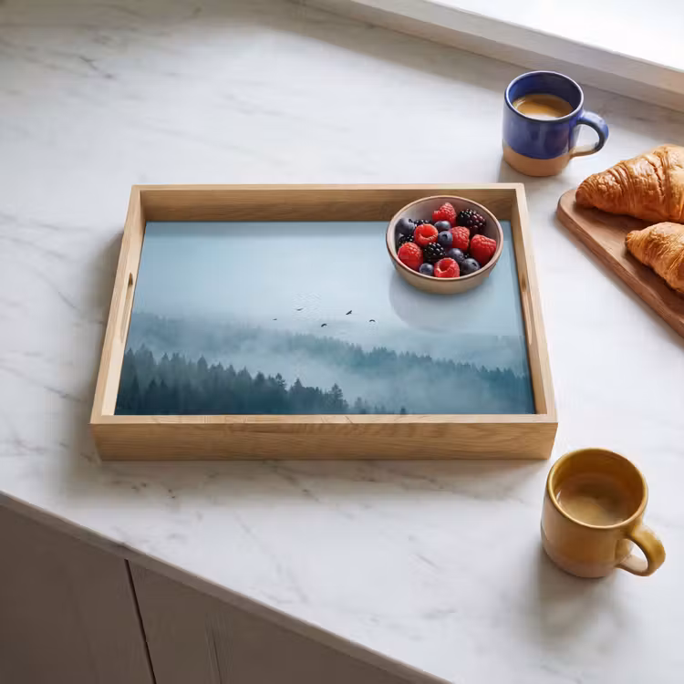 Dienblad - Bos - Mist - Vogels - Natuur - Groen — 4