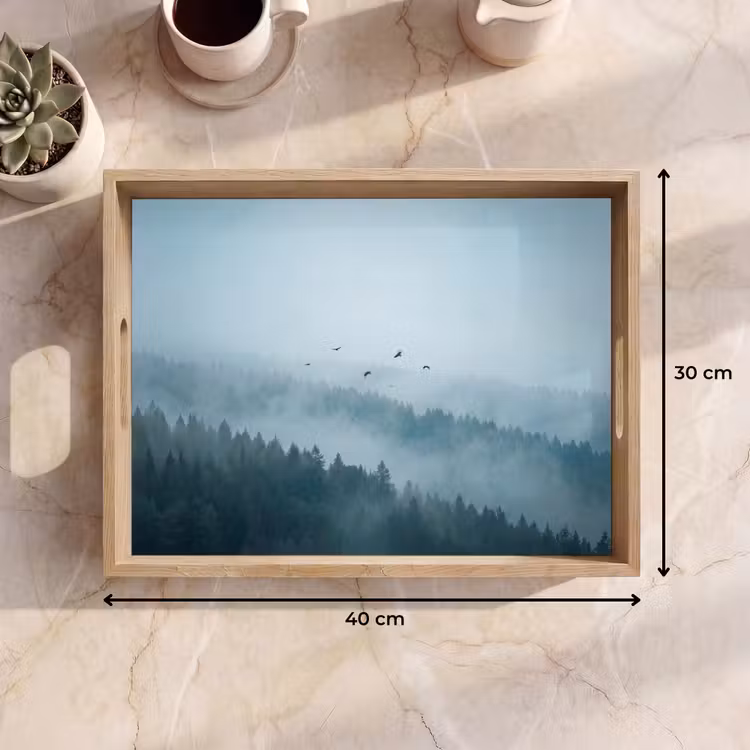 Dienblad - Bos - Mist - Vogels - Natuur - Groen — 9