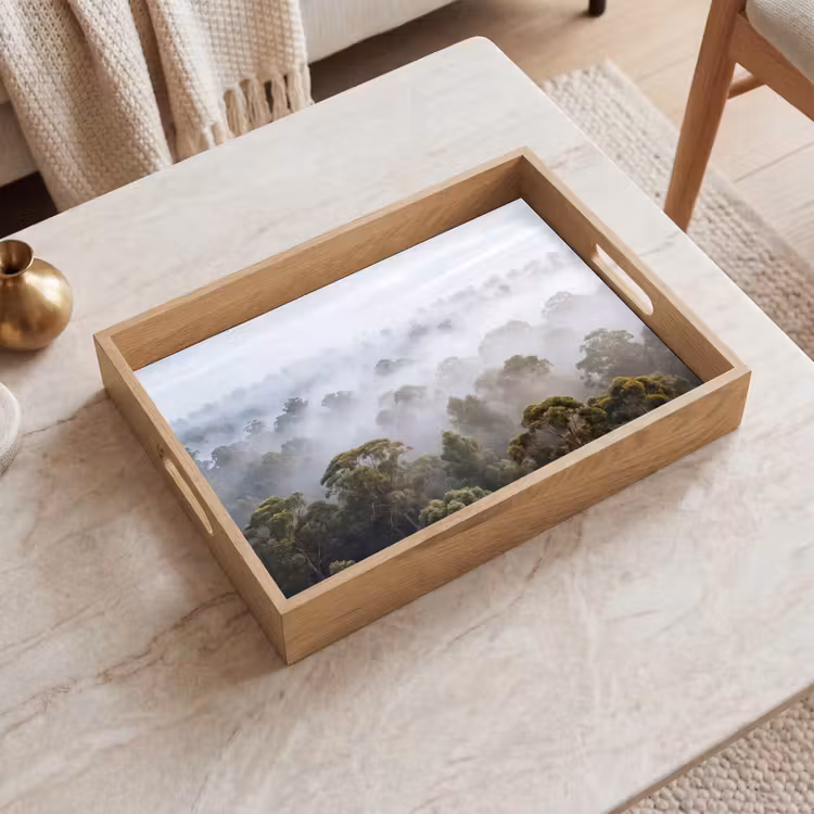 Dienblad - Natuur - Mist - Bos - Ochtend - Goud — 2
