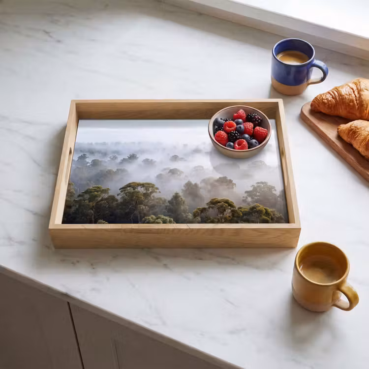 Dienblad - Natuur - Mist - Bos - Ochtend - Goud — 4