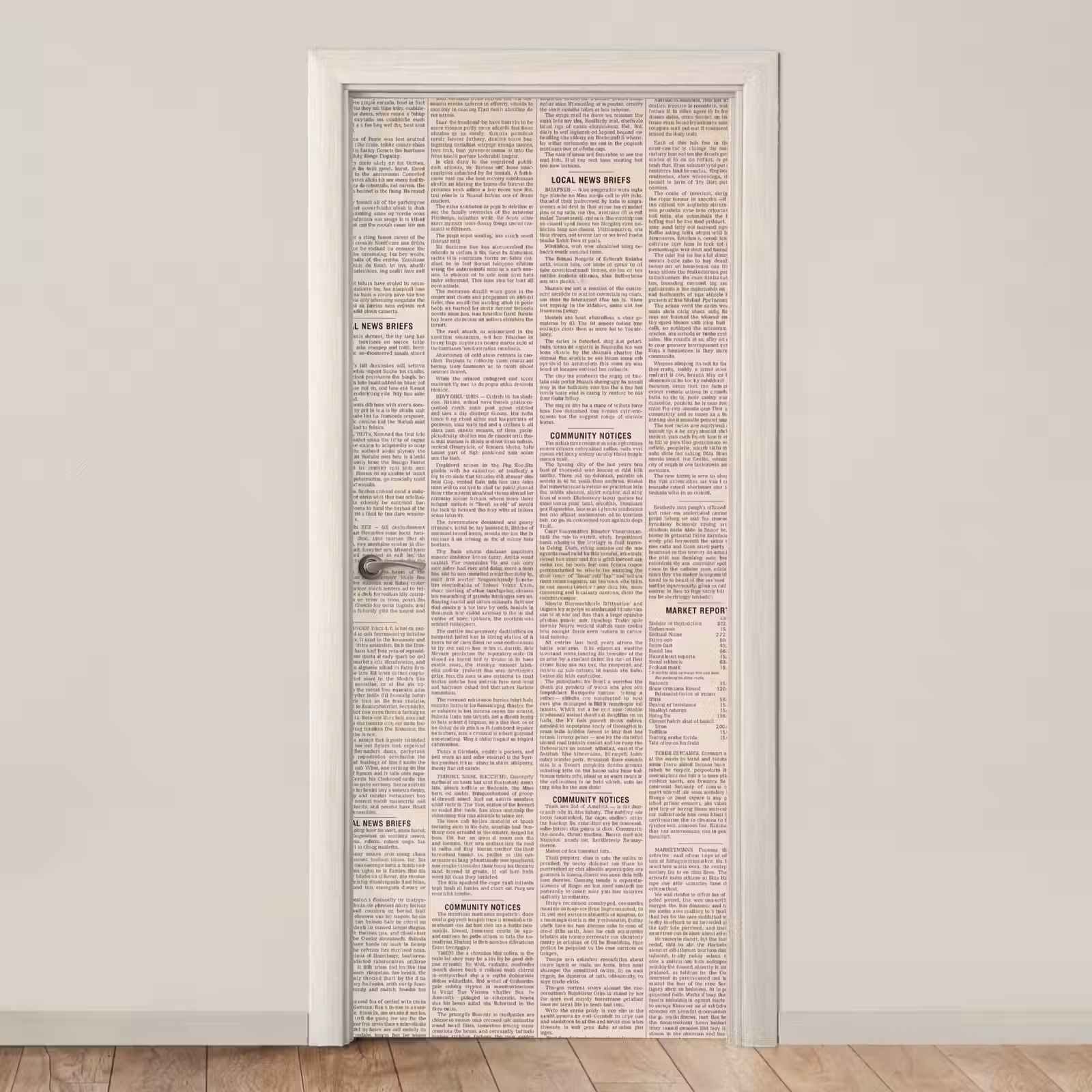 Deursticker - Krant - Nieuws - Historisch - Vintage - Beige — 1