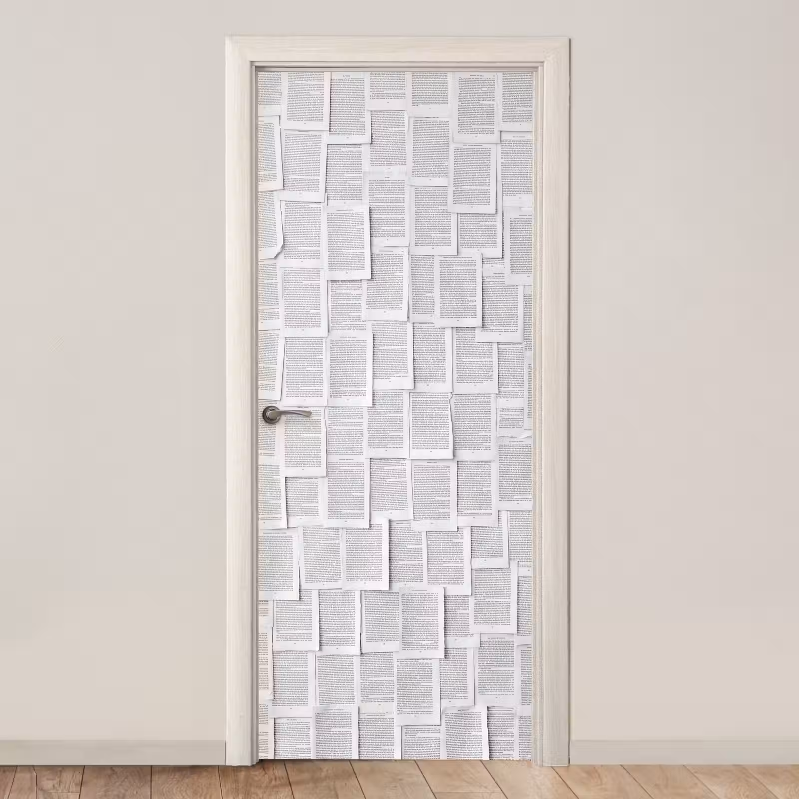 Deursticker - Papier - Overlappend - Textuur - Modern - Wit — 1