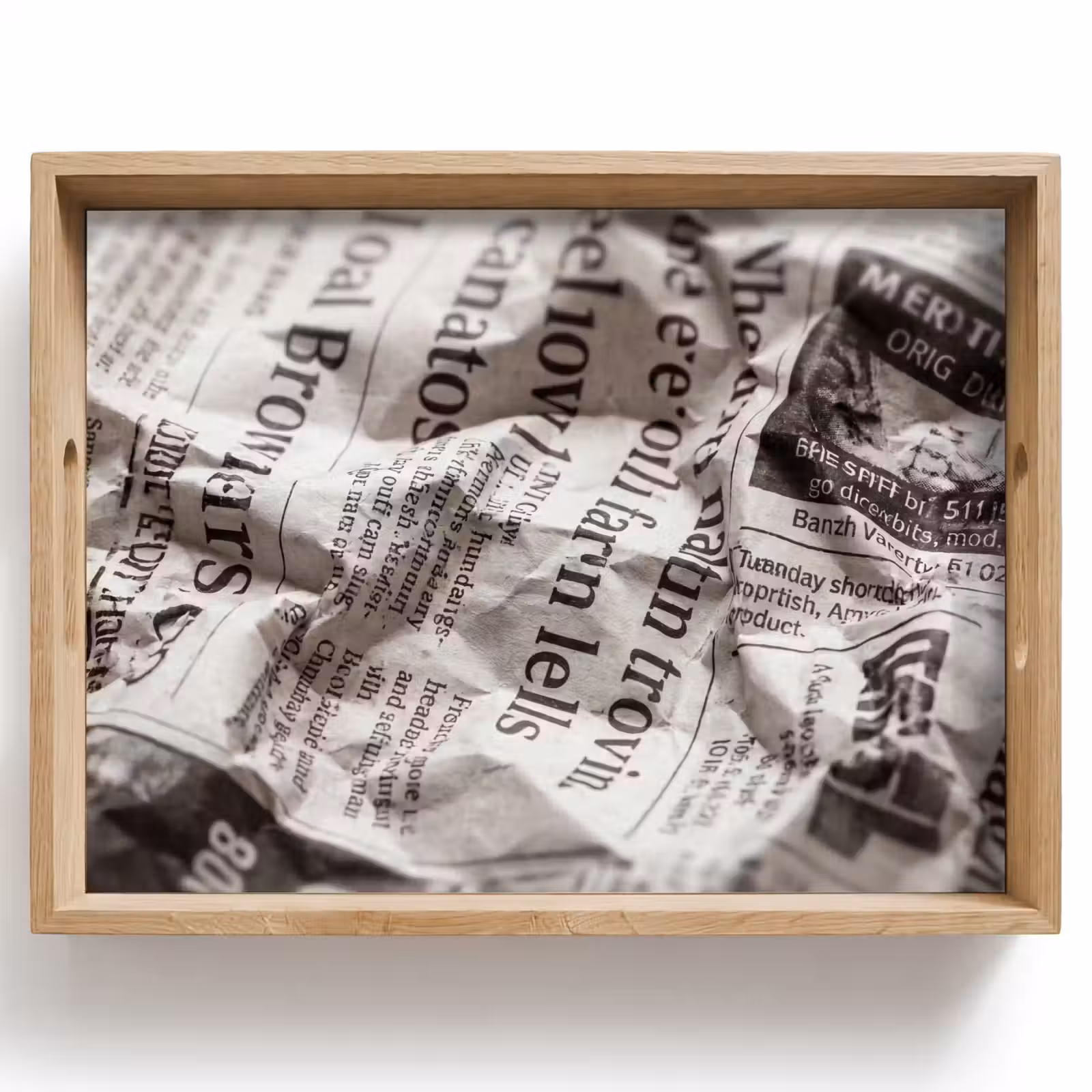 Dienblad - Krant - Gekreukeld - Textuur - Vintage - Zwart-wit — 1