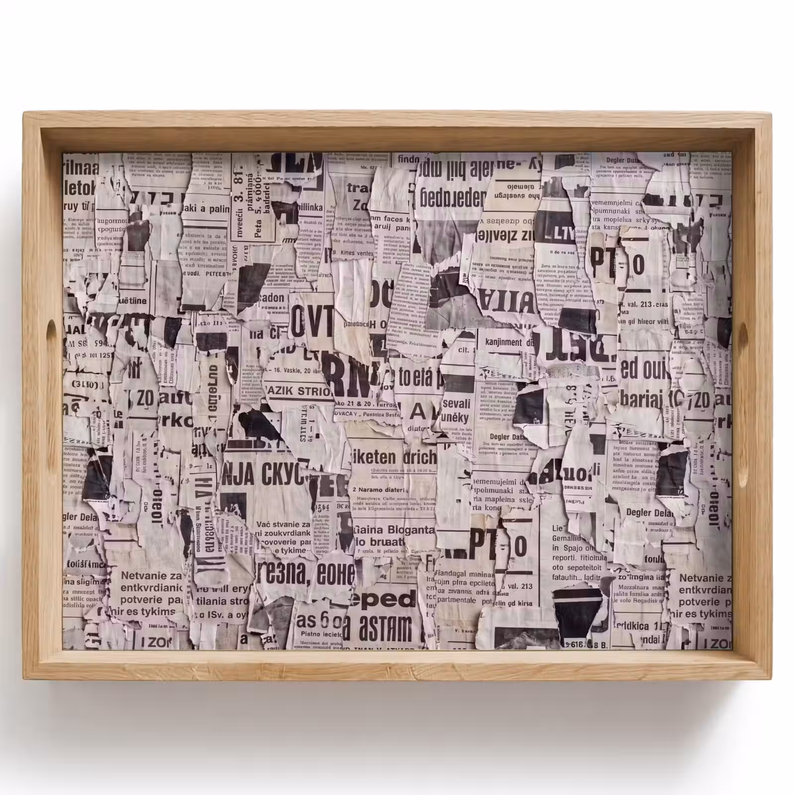 Dienblad - Krant - Gescheurd - Textuur - Abstract - Zwart-wit — 1