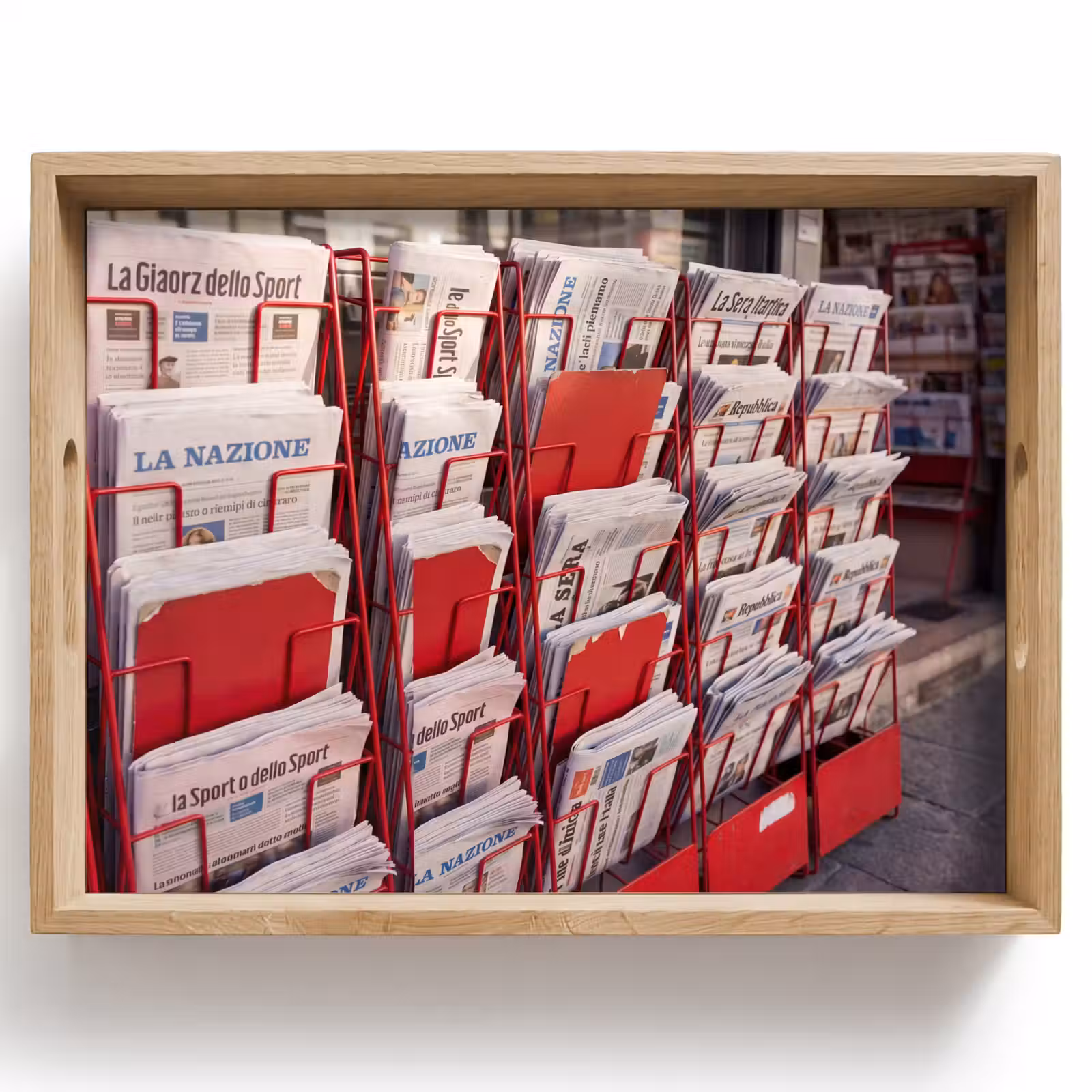 Dienblad - Kranten - Rek - Stedelijk - Dagelijks leven - Rood — 1