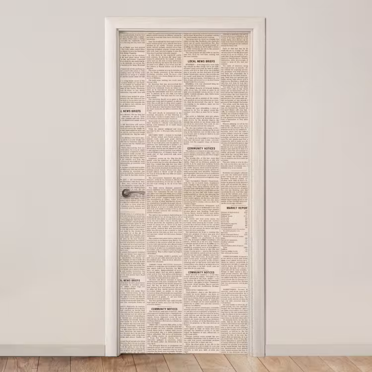 Deursticker - Krant - Nieuws - Historisch - Vintage - Beige — 1