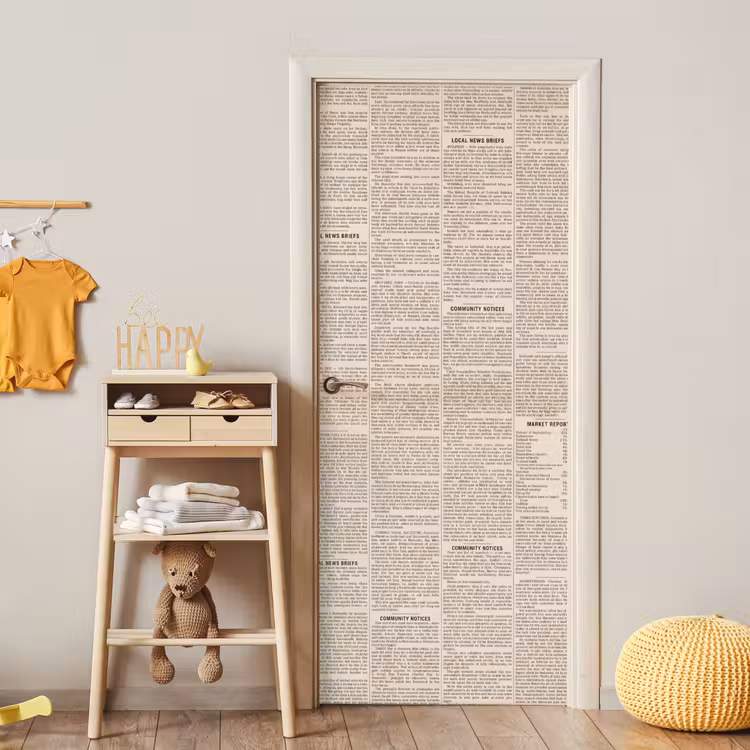Deursticker - Krant - Nieuws - Historisch - Vintage - Beige — 6