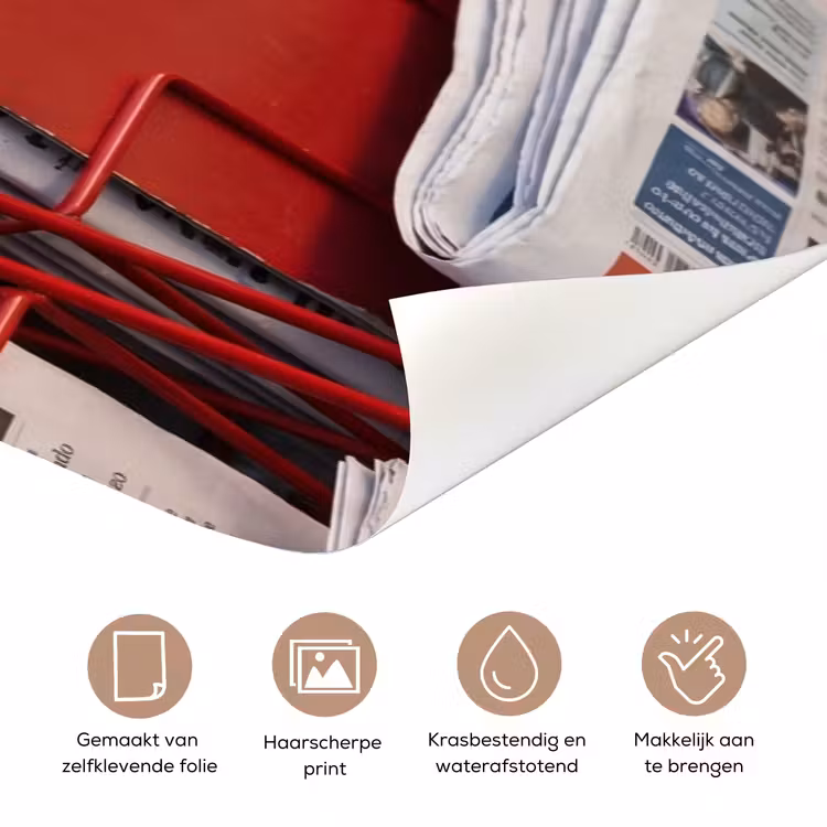Deursticker - Kranten - Rek - Stedelijk - Dagelijks leven - Rood — 3