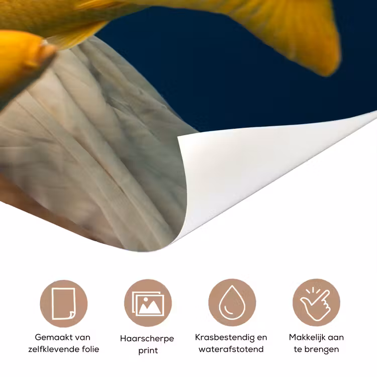 Deursticker - Vrouw - Vis - Water - Natuur - Geel — 3