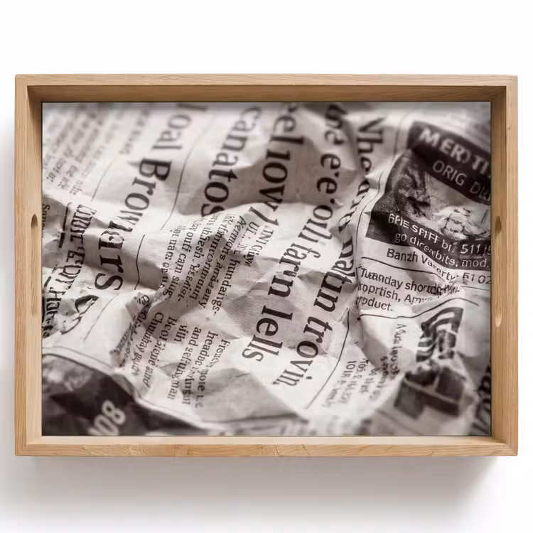 Dienblad - Krant - Gekreukeld - Textuur - Vintage - Zwart-wit — 1