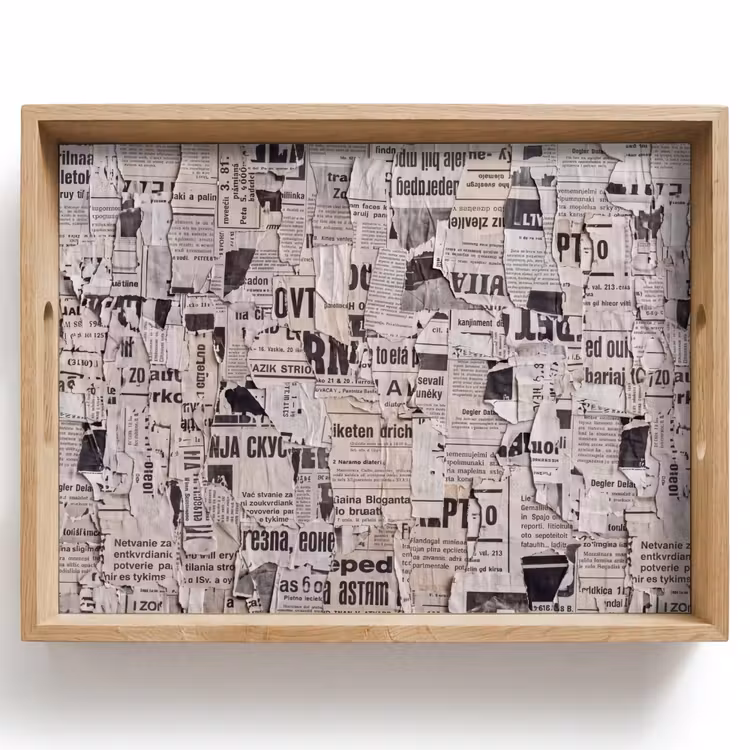 Dienblad - Krant - Gescheurd - Textuur - Abstract - Zwart-wit — 1