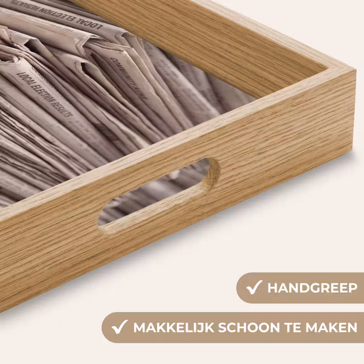 Dienblad - Kranten - Stapel - Nieuws - Vintage - Beige — 5