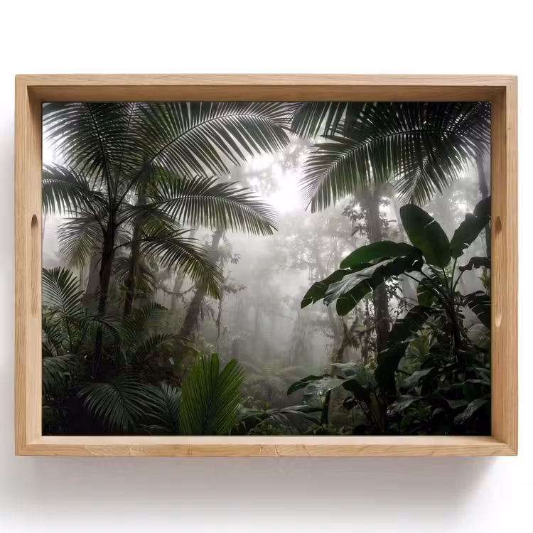 Dienblad - Natuur - Jungle - Mist - Groen - Bladeren — 1