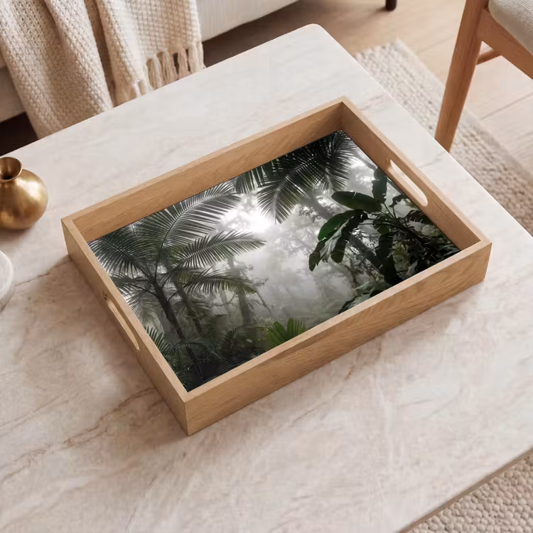 Dienblad - Natuur - Jungle - Mist - Groen - Bladeren — 2