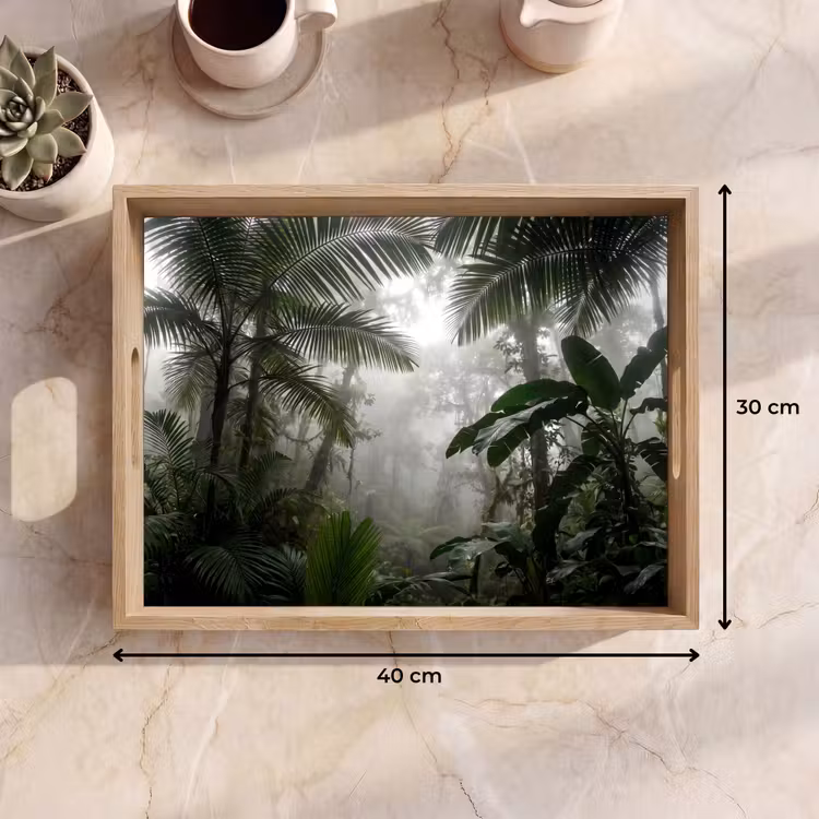 Dienblad - Natuur - Jungle - Mist - Groen - Bladeren — 9