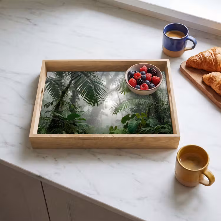 Dienblad - Natuur - Jungle - Mist - Tropisch - Groen — 4