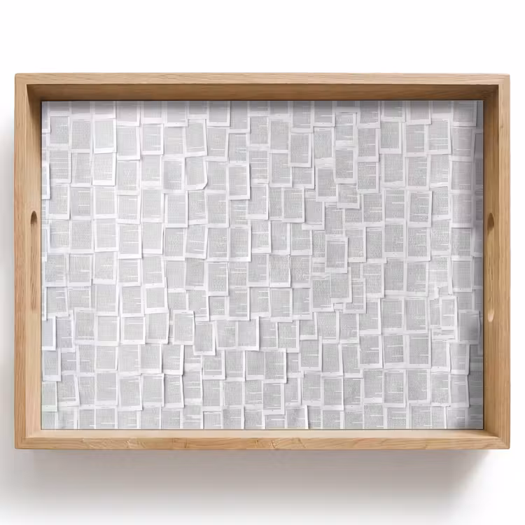 Dienblad - Papier - Overlappend - Textuur - Modern - Wit — 1