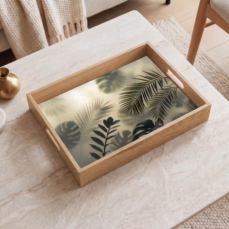 Dienblad - Planten - Bladeren - Schaduwen - Groen - Modern — 2
