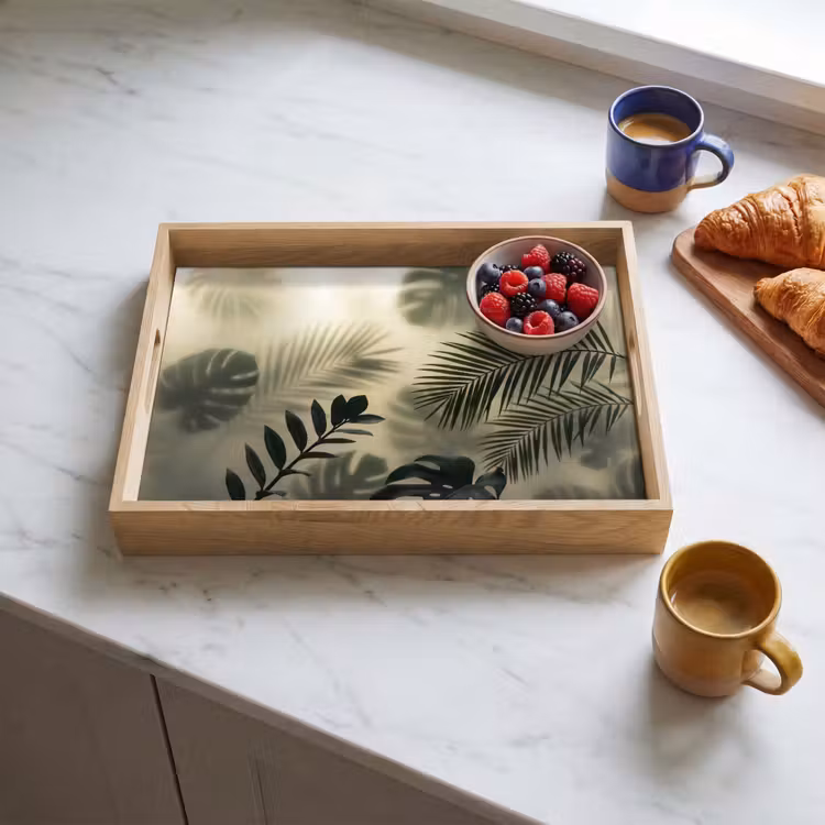 Dienblad - Planten - Bladeren - Schaduwen - Groen - Modern — 4