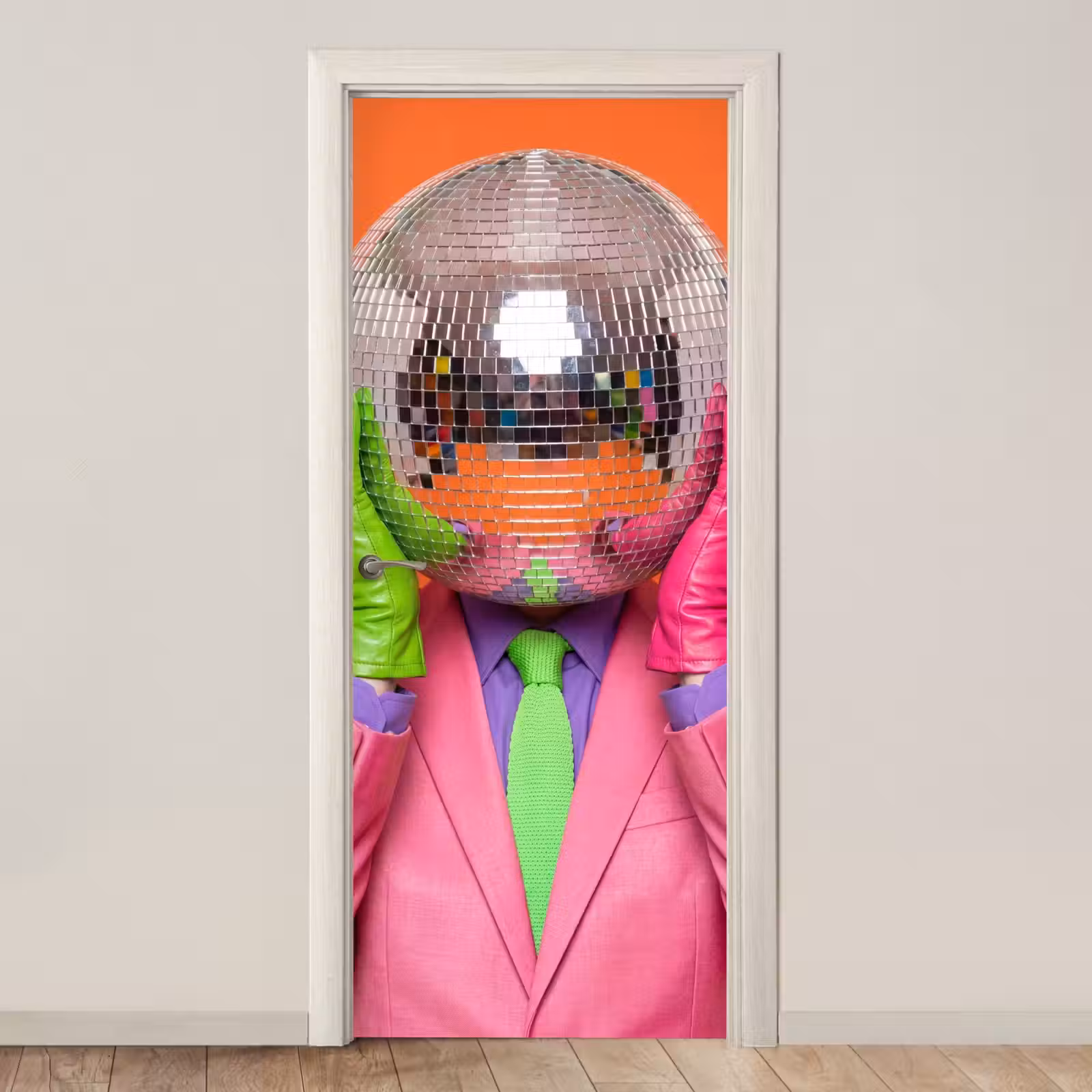 Deursticker - Kunst - Disco bal - Kleurrijk - Modern - Studio — 1