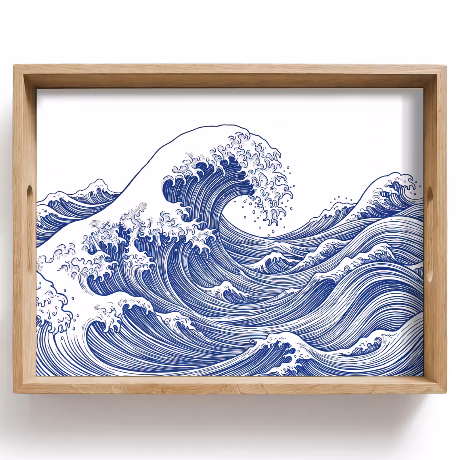 Dienblad - Golf - Japans - Zee - Illustratie - Blauw — 1
