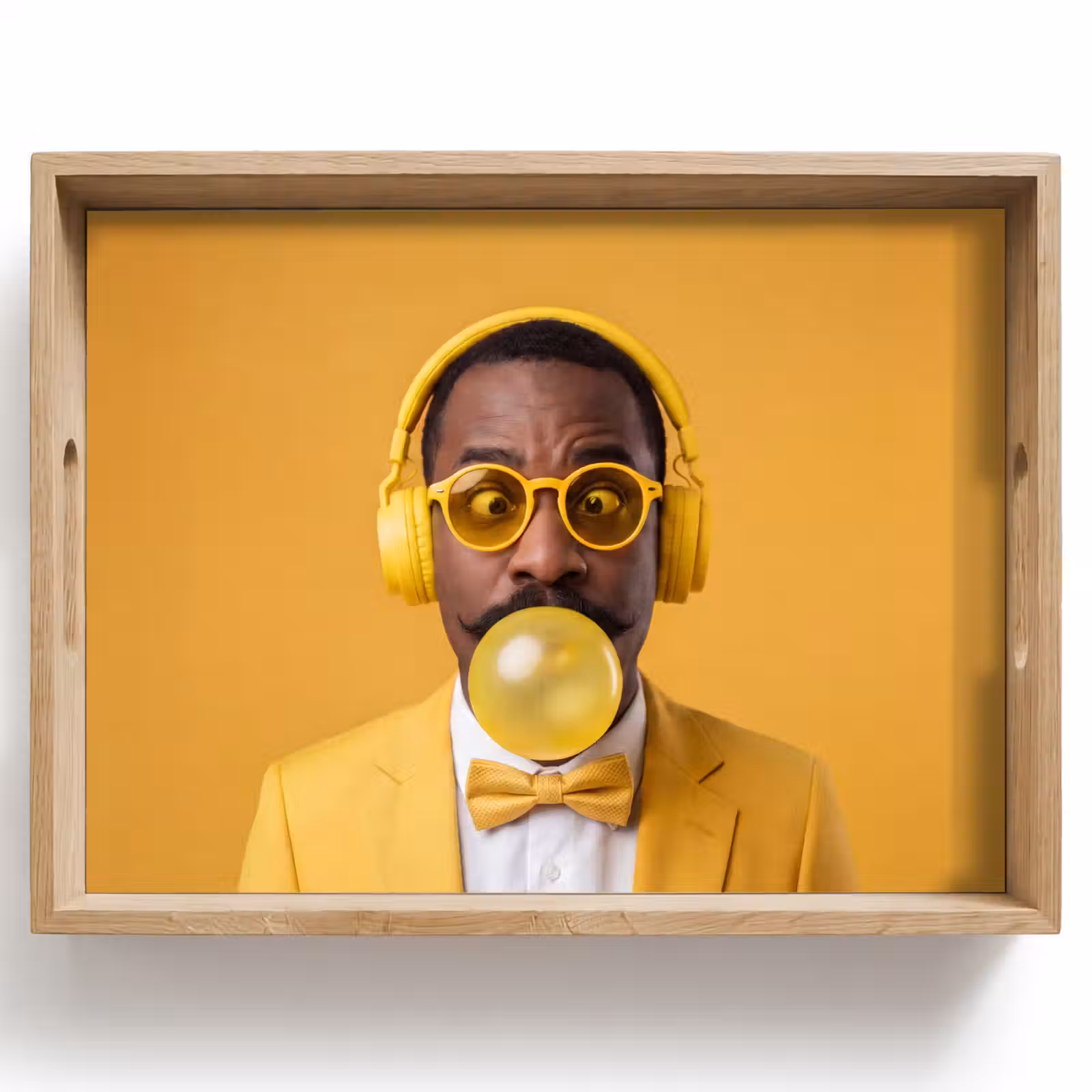 Dienblad - Man - Bubblegum - Portret - Geel - Modern — 1