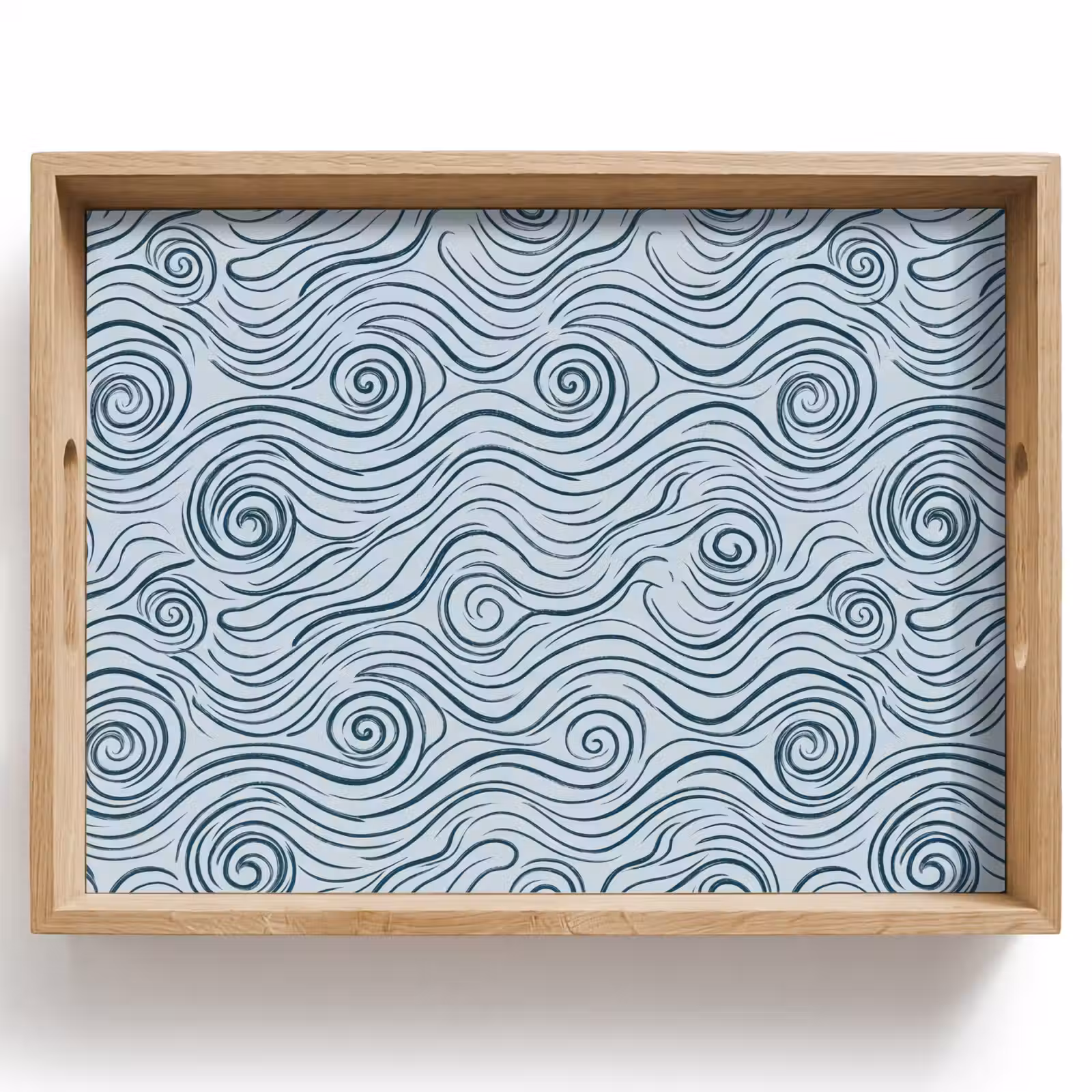 Dienblad - Patroon - Golven - Abstract - Modern - Blauw — 1